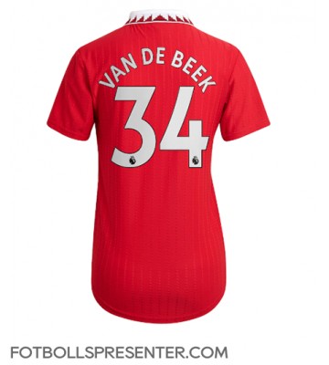 Manchester United Donny van de Beek #34 Hemma Matchtröja Dam 2022-23 Kortärmad